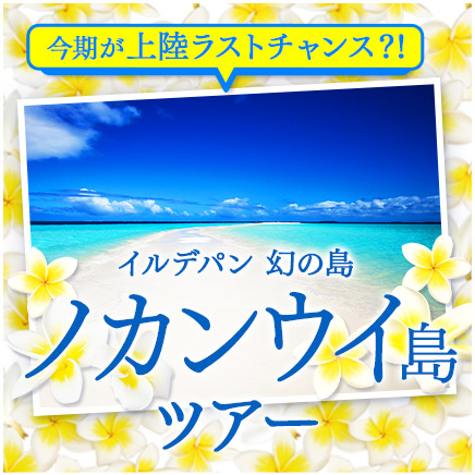 今期が上陸ラストチャンス？！イルデパン幻の島ノカンウイ島ツアー