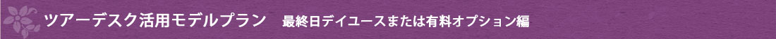 ツアーデスク活用モデルプラン　最終日デイユースまたは有料オプション編