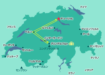 スイス観光地図