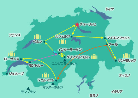 スイス観光地図