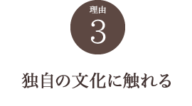 独自の文化に触れる